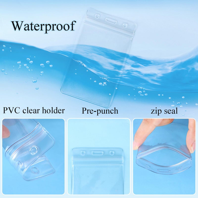 HOSL 100 Pcs Clear Plastic Vertical Name Tag Holders Fit Card Size 2.62X3.75 Bulk ID Card Holders Id Badge Holders Name Case Badge Cover Sleeves(Vertical 100pcs) - Image 5